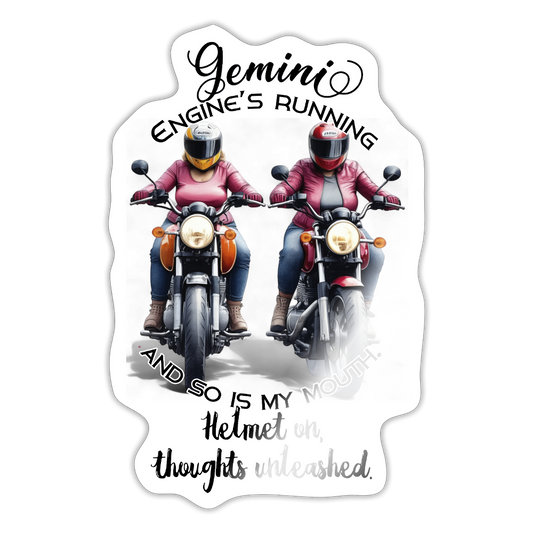 Kaksoset horoskooppitarra: GEMINI ENGINE IS RUNNING – Tarra - valkoinen kiiltävä