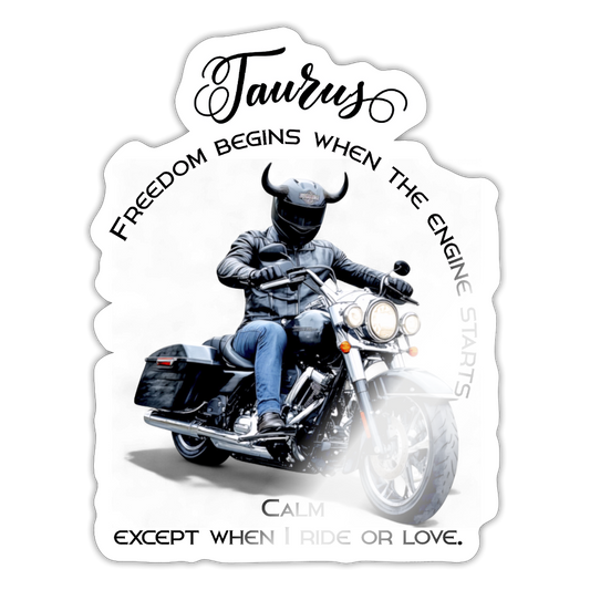 harley Davidson Härkä päällikkönä – iso horoskooppitarra motoristille* Tarra - valkoinen kiiltävä