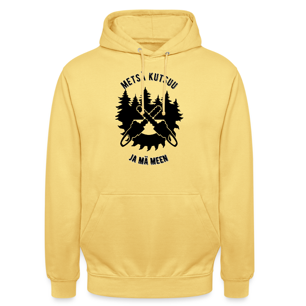 Huppari ”unisex” metsä kutsuu ja mä meen - sitruunankeltainen