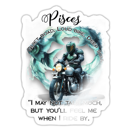 Kalat Horoskooppi Biker  - Tarra - valkoinen kiiltävä