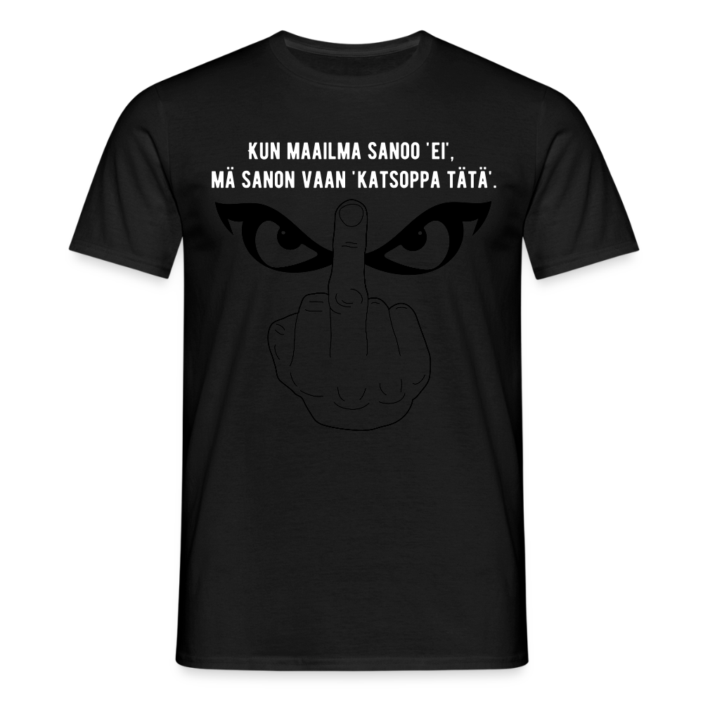 Miesten t-paita - keskisormi - musta
