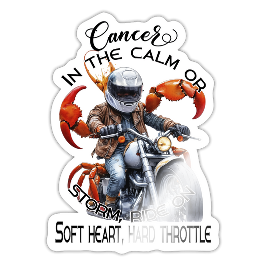 Rapu-horoskooppi biker-tarra vetää pään sekasin! Tarra - valkoinen kiiltävä