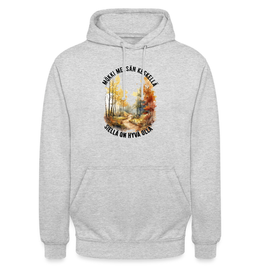 Huppari ”unisex” mökki metsän keskellä - meleerattu vaaleanharmaa