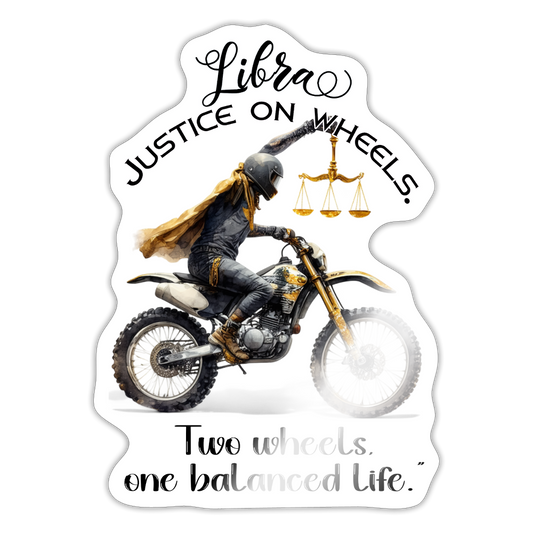 Vaaka  Justice horoskooppi - Tarra joka pitää sut tasapainos - valkoinen kiiltävä