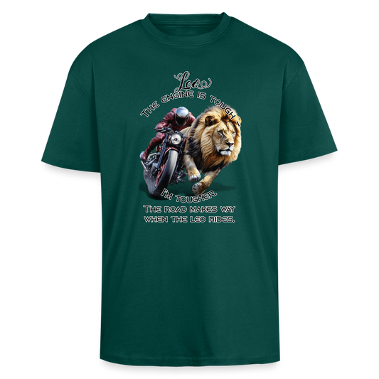 Motoristi-Leijona – Horoskooppi Unisex-Paita Paksu Oversized T-paita - hunter green
