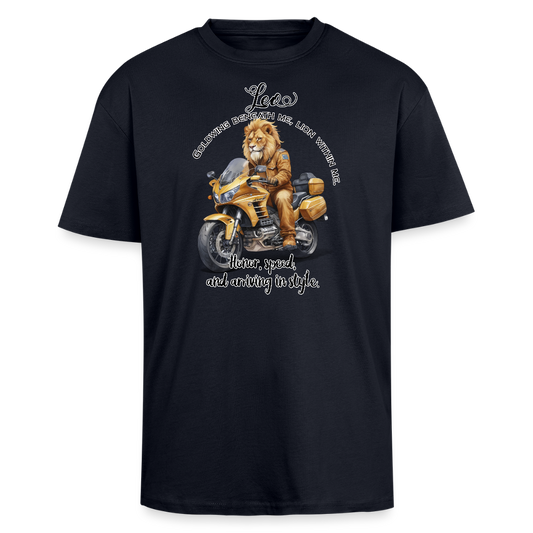 Leijona-motoristi - Paksu Oversized T-paita - laivastonsininen