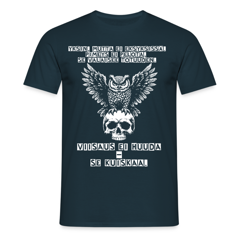 Miesten t-paita - huuhkaja - laivasto sininen