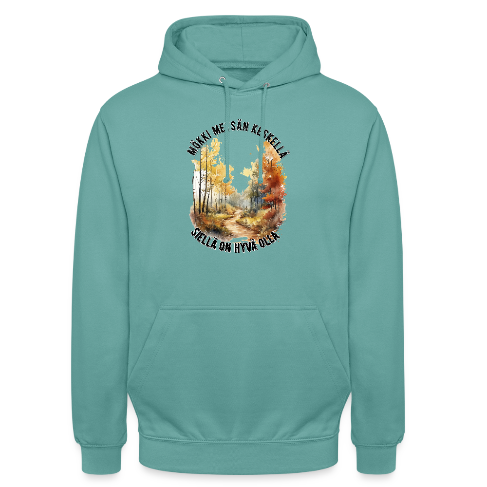 Huppari ”unisex” mökki metsän keskellä - pastelli turkoosi