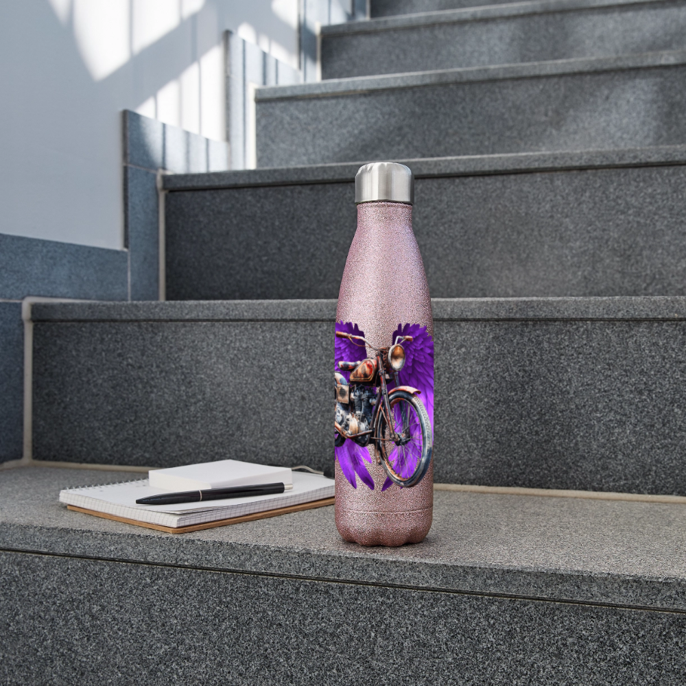 Glitter-termospullo ruostumattomasta teräksestä - pinkki kimalle
