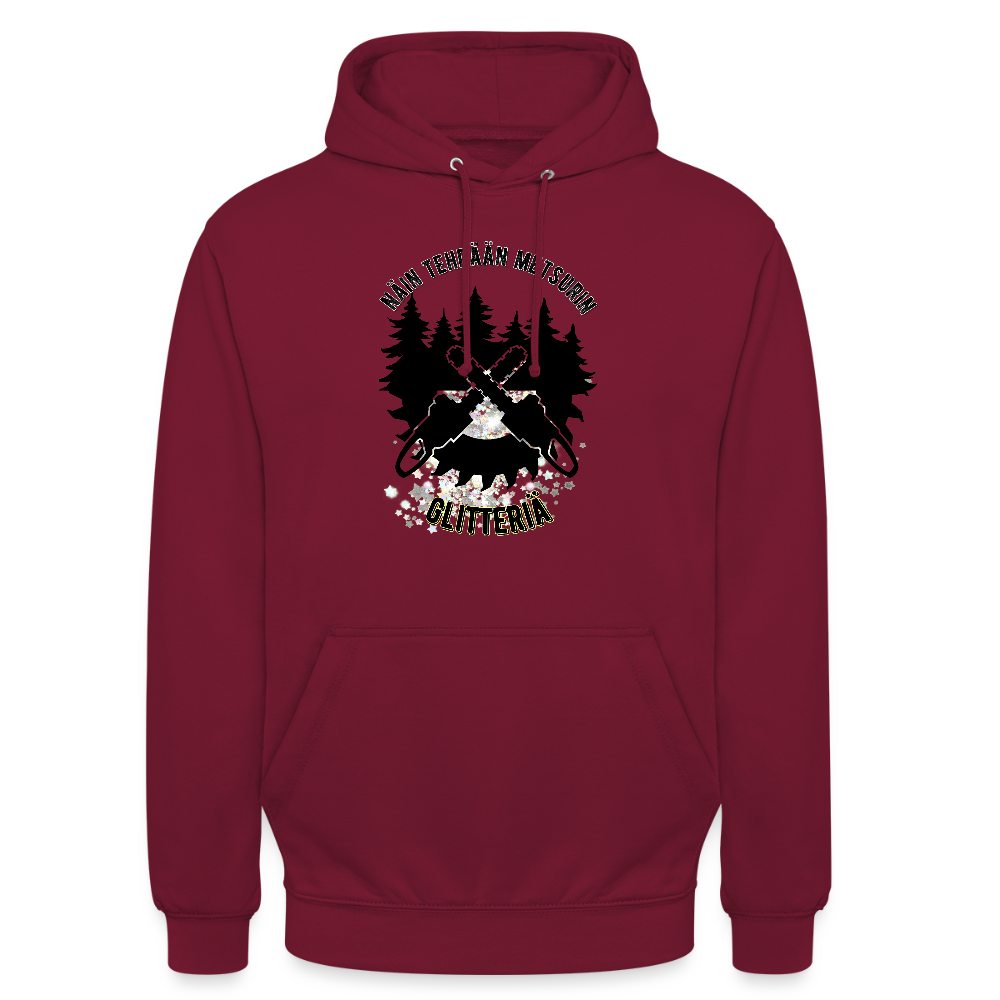 Huppari ”unisex” , näin tehdään metsurin glitteriä - bordeaux