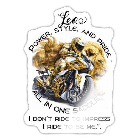 Leijona-horoskooppitarra  Tarra - valkoinen kiiltävä