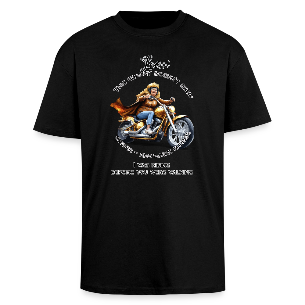 leijona mummo ei keitä kahvia - Paksu Oversized T-paita - musta