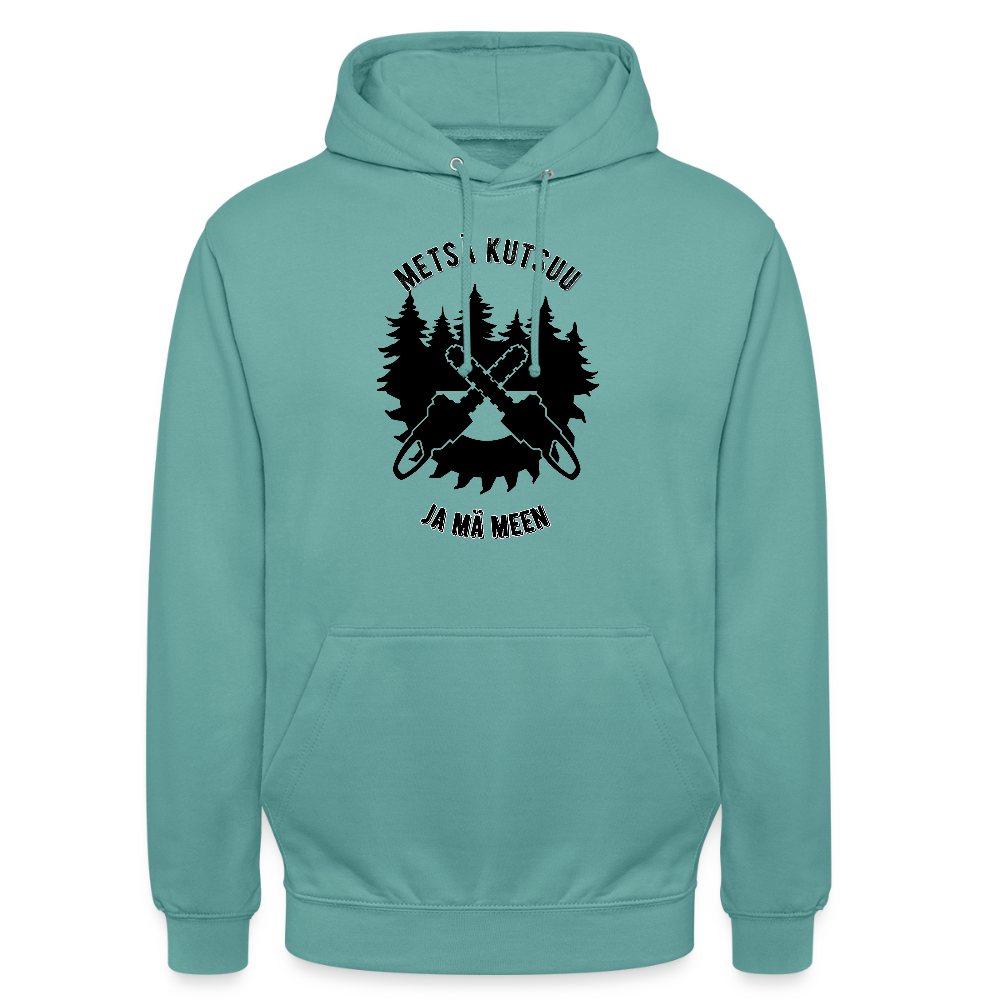 Huppari ”unisex” metsä kutsuu ja mä meen - pastelli turkoosi