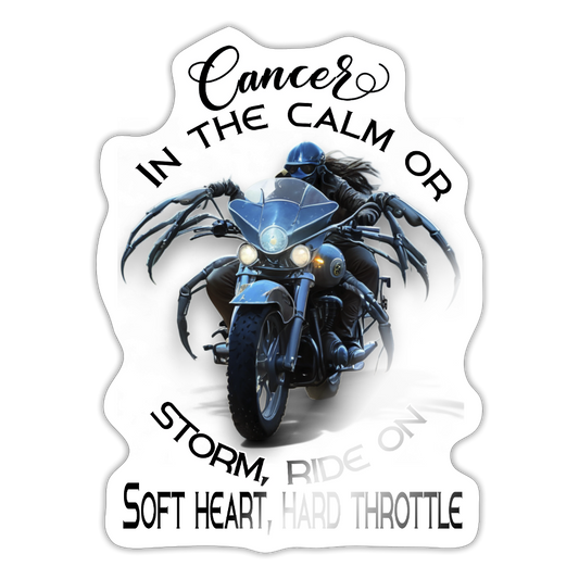 Rapu-horoskooppi biker-tarra vetää pään sekasin! Tarra - valkoinen kiiltävä