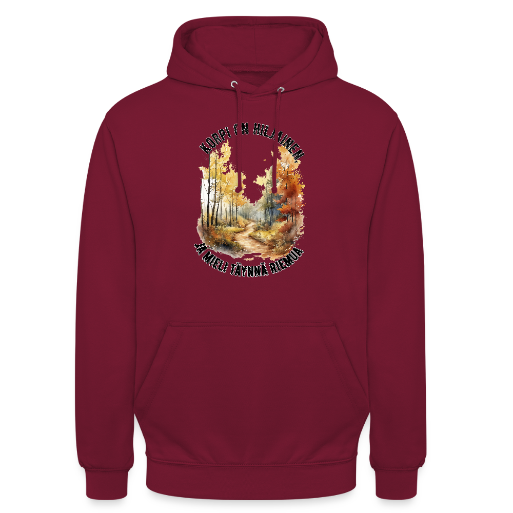 Huppari ”unisex” korpi on hiljainen ja mieli täynnä riemua - bordeaux