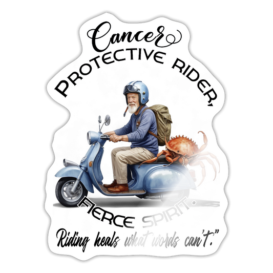 Rapu-horoskooppi skodulla - vetää pään sekasin! Tarra - valkoinen kiiltävä