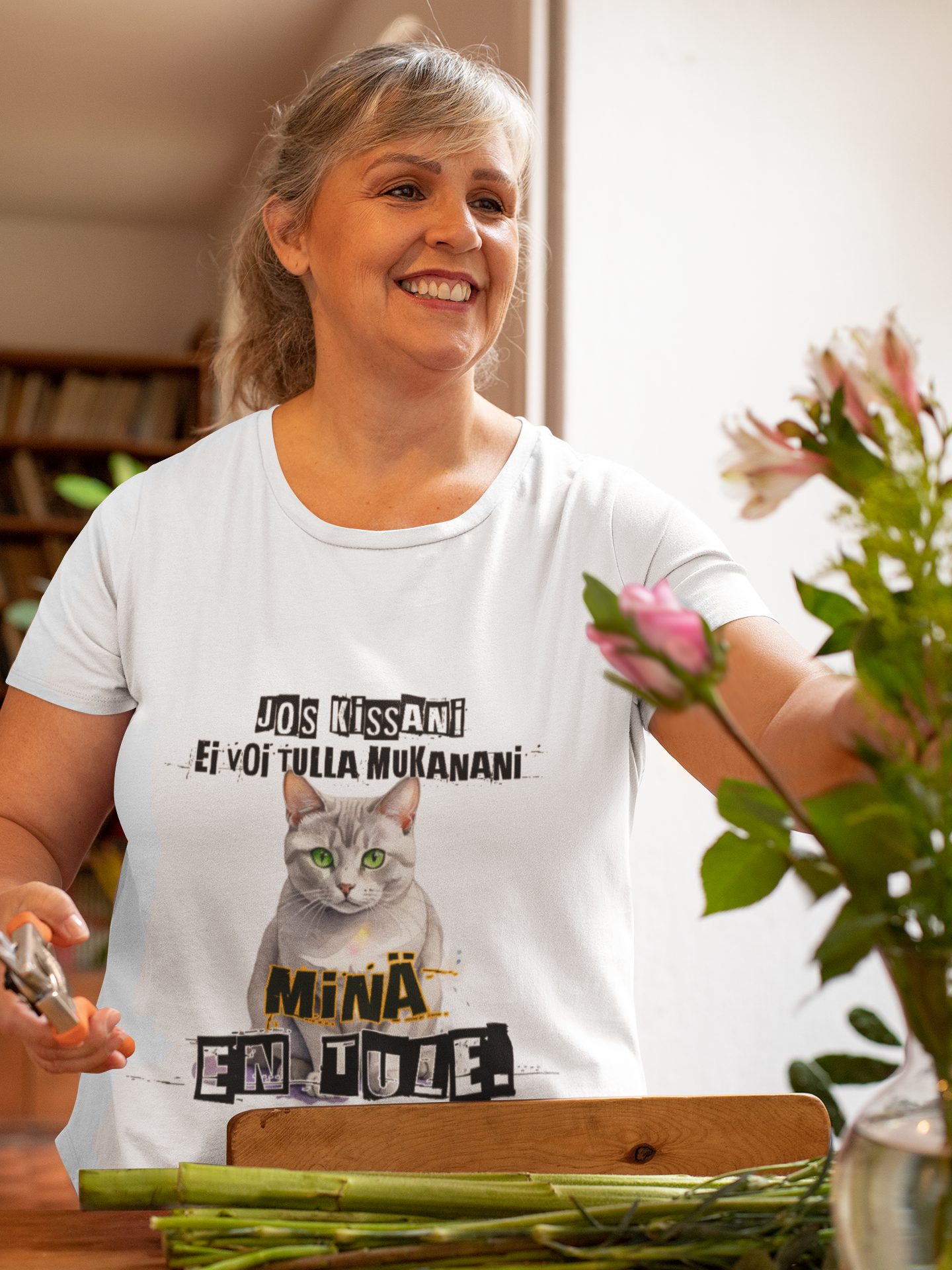 T-Paita - jos kissani ei voi tulla, minä en tule, burmilla