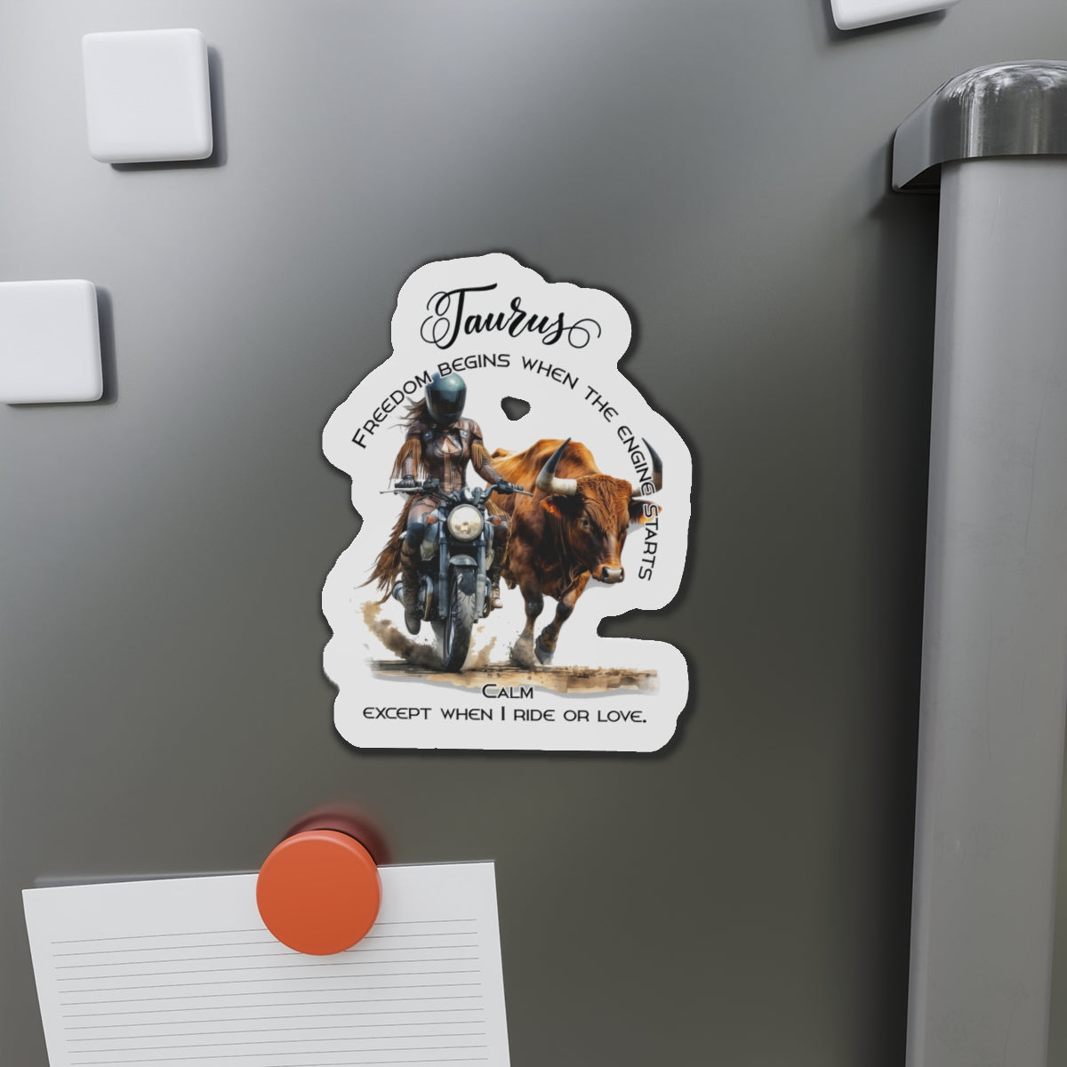 Zodiac Härkä jääkaappimagneetti, muotoon leikattu - Motoristi