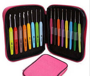 Knitting tool crochet combination set käsityöpaketti virkkuukoukut rasiassa valolla