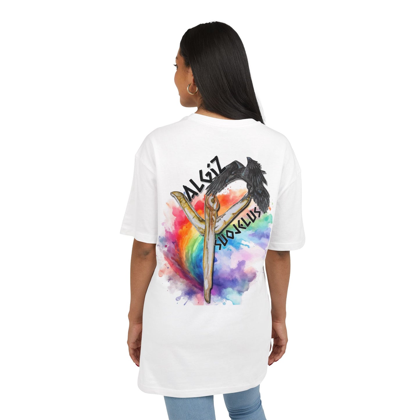 Riimu Algiz t-paita Unisex Heavy Oversize Teeppari