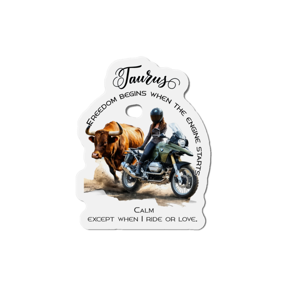 Zodiac Härkä jääkaappimagneetti, muotoon leikattu - Motoristi