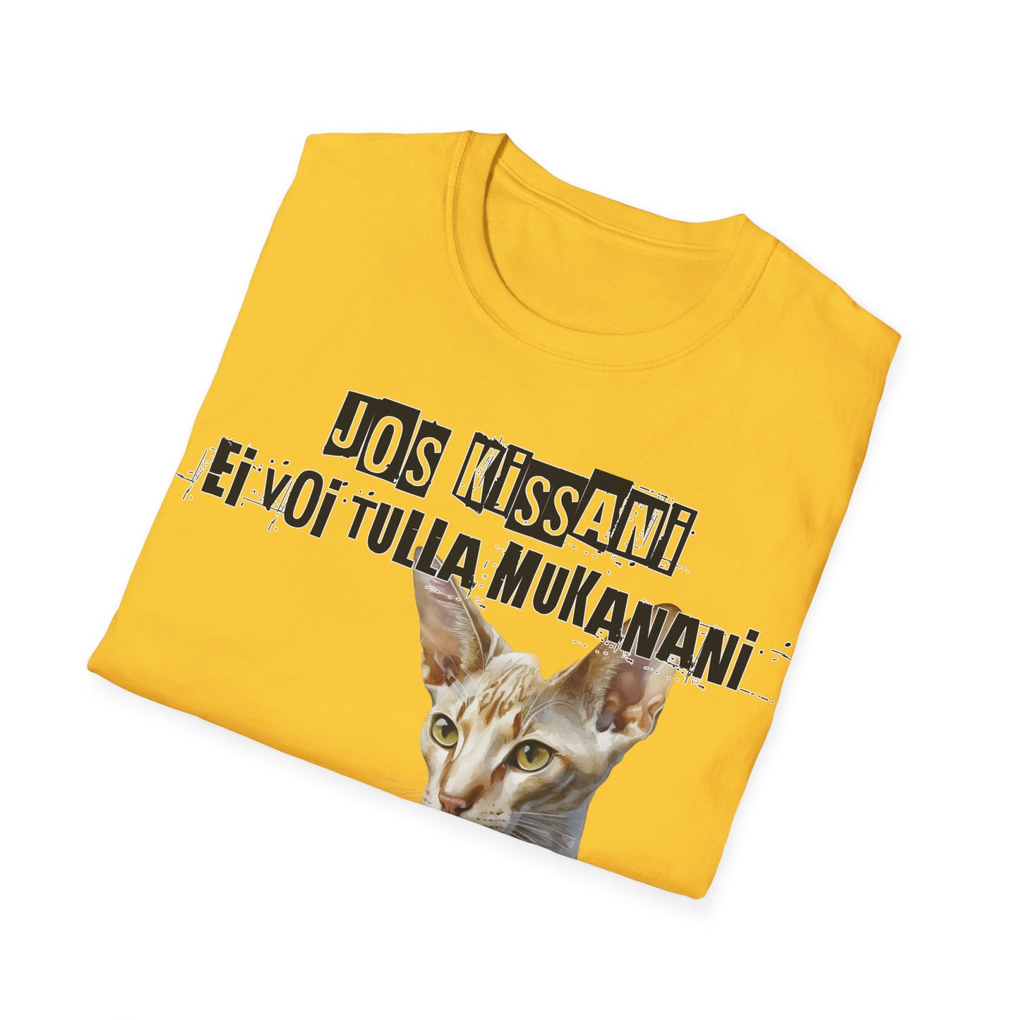 T-Paita - jos kissani ei voi tulla, minä en tule, lyhytkarva itämainen eli oriental shorthair