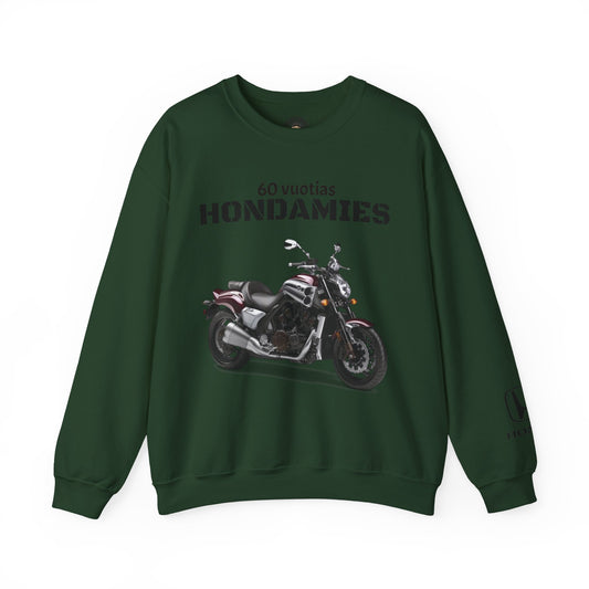 Honda VTX Motorcycle Crewneck Sweatshirt — 60 Vuotias Hondamies Rider Gift