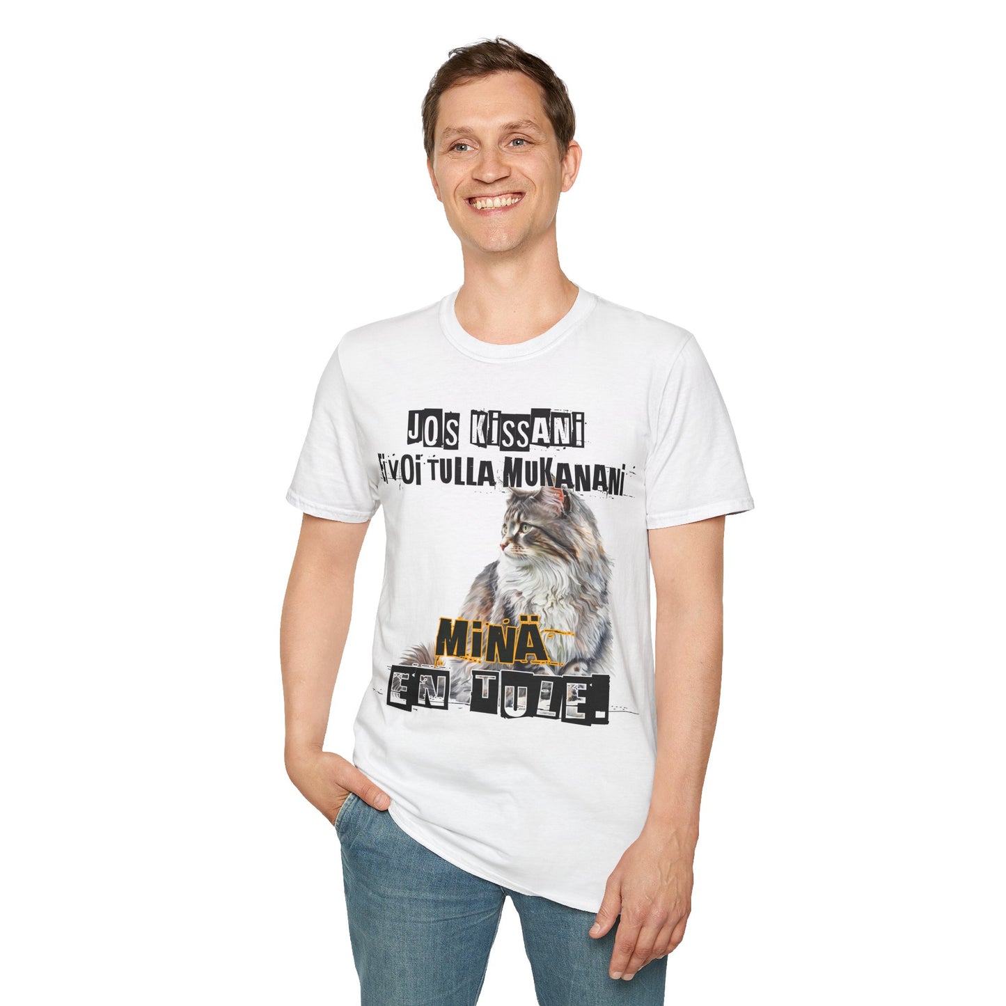 T-Paita - jos kissani ei voi tulla, minä en tule, norjalainen metsäkissa eli norwegian