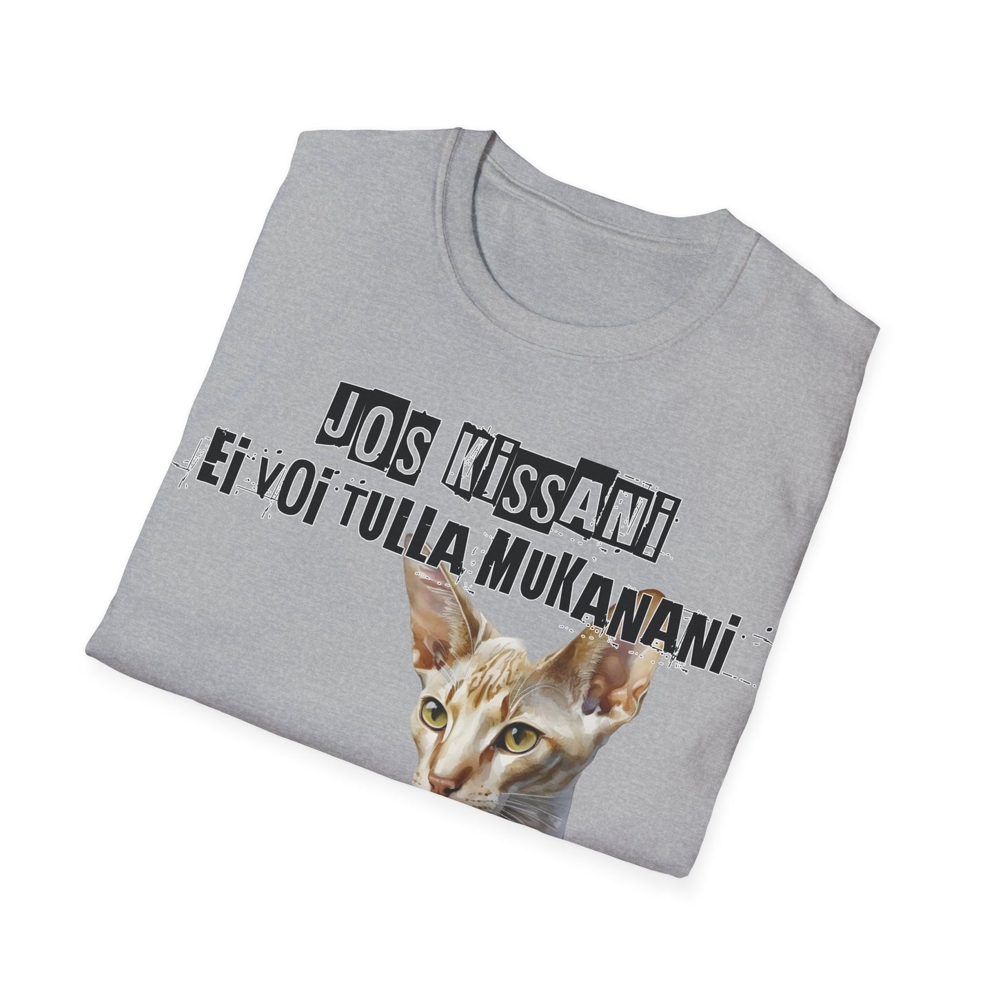 T-Paita - jos kissani ei voi tulla, minä en tule, lyhytkarva itämainen eli oriental shorthair