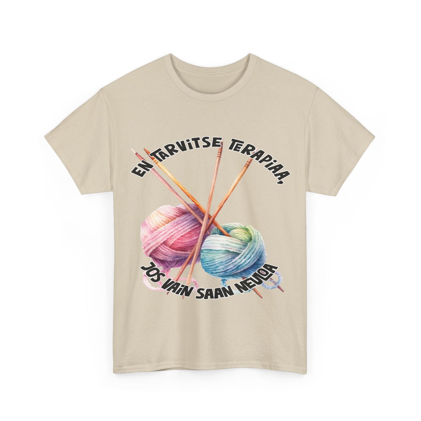 Unisex paksu t-paita: en tarvitse terapiaa jos vain saan neuloa