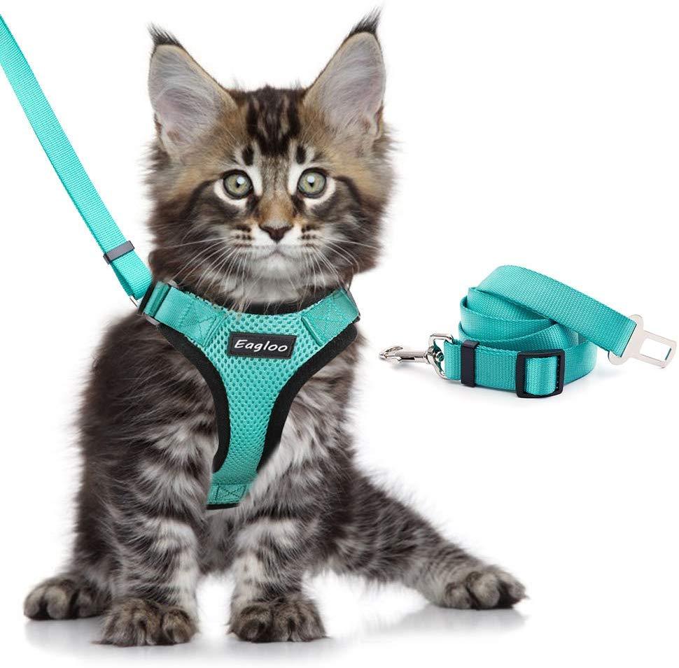 Escape Proof Cat Vest Harness ja auton turvavyöadapteri