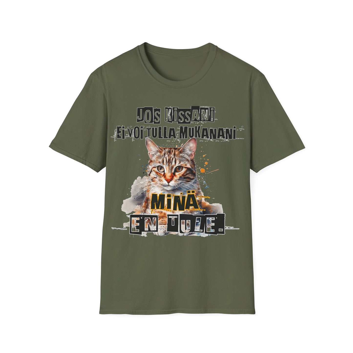 T-Paita - jos kissani ei voi tulla, minä en tule, tabby raitakissa