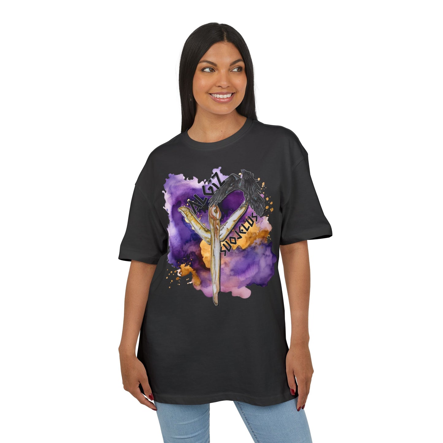 Riimu Algiz t-paita Unisex Heavy Oversize Teeppari