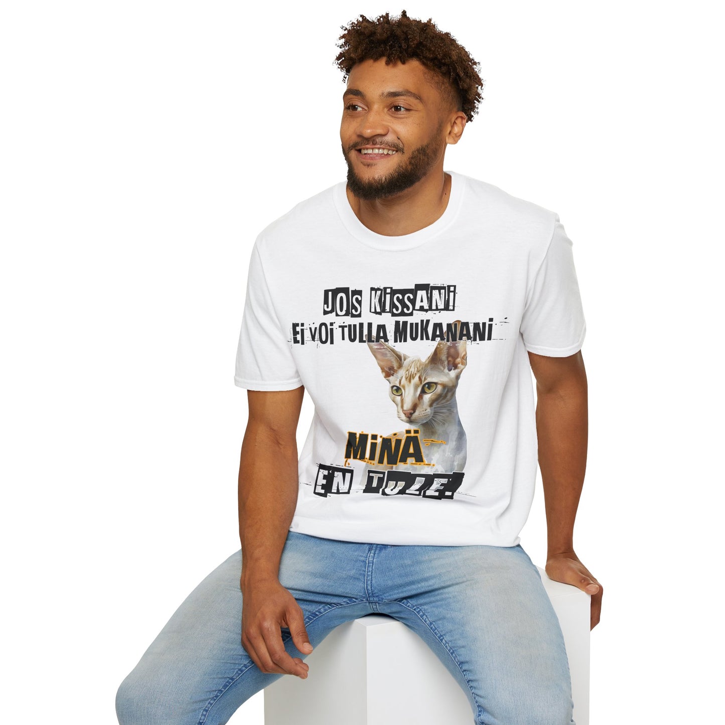 T-Paita - jos kissani ei voi tulla, minä en tule, lyhytkarva itämainen eli oriental shorthair