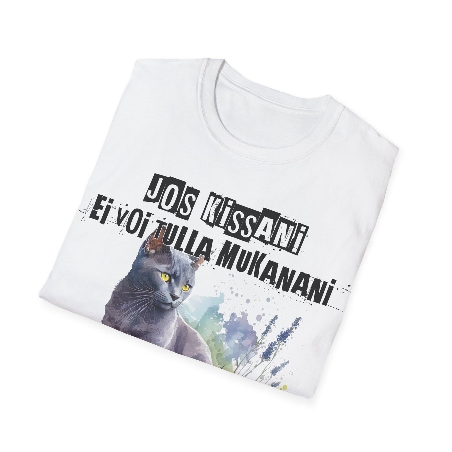 T-Paita - jos kissani ei voi tulla, minä en tule, venäjänsininen russian blue