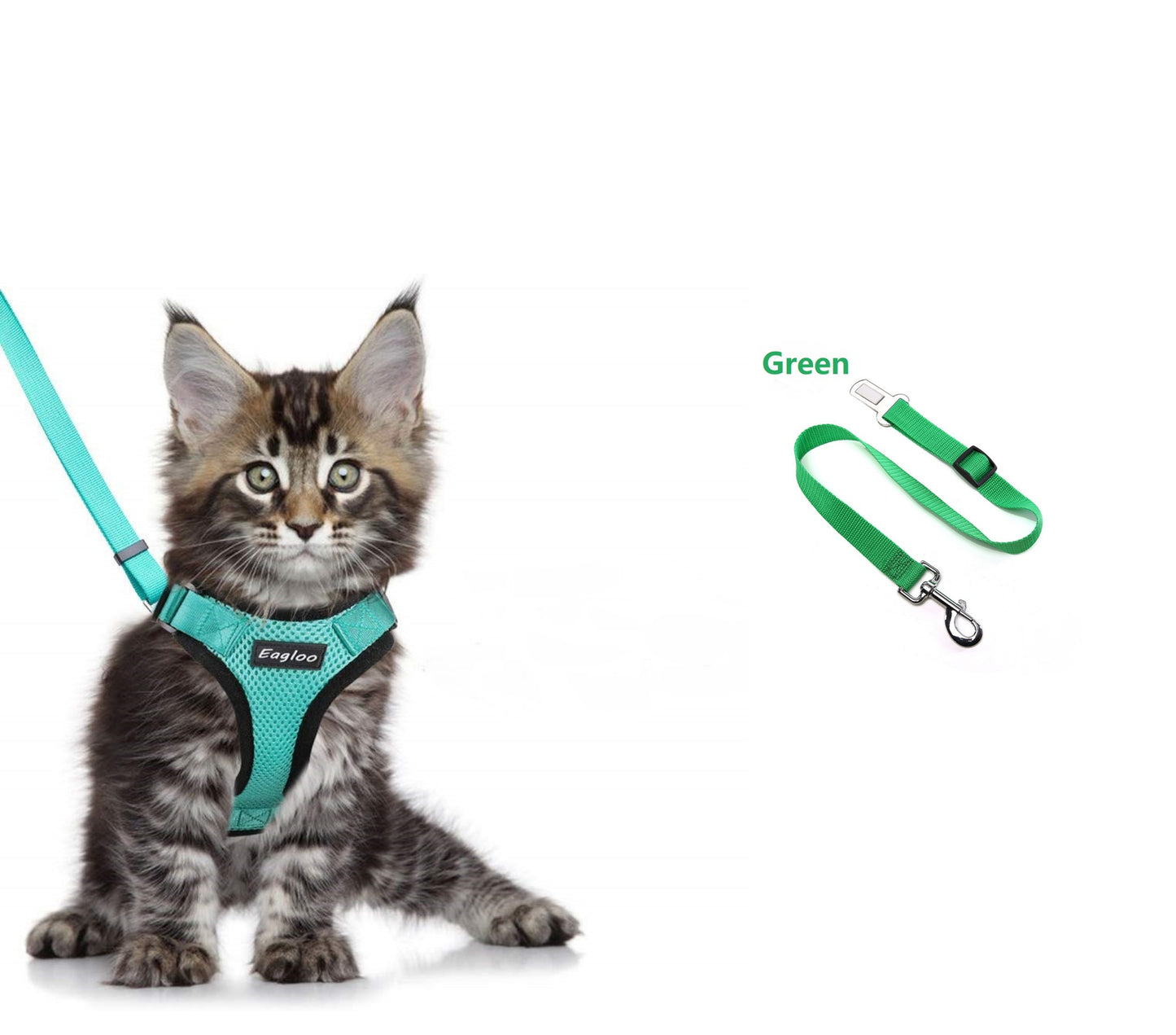 Escape Proof Cat Vest Harness ja auton turvavyöadapteri