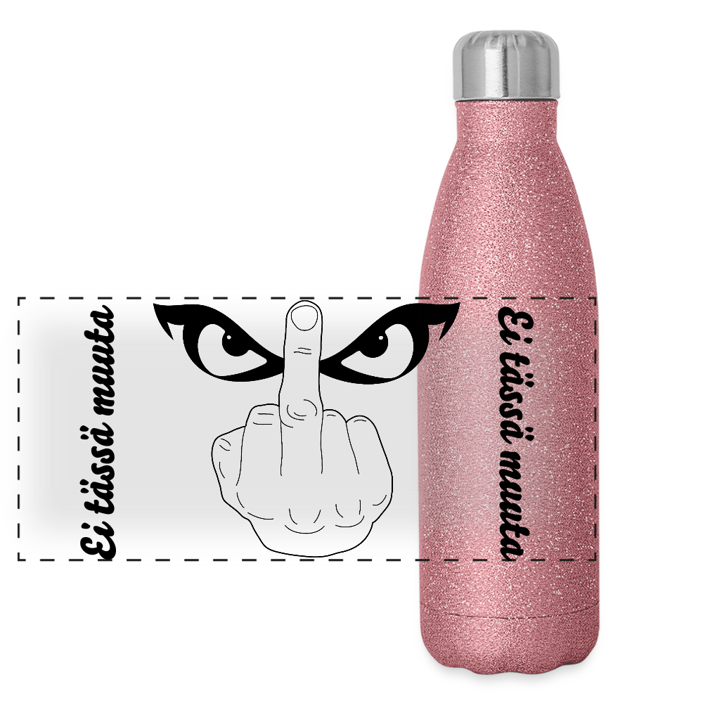 Glitter-termospullo ruostumattomasta teräksestä - pinkki kimalle