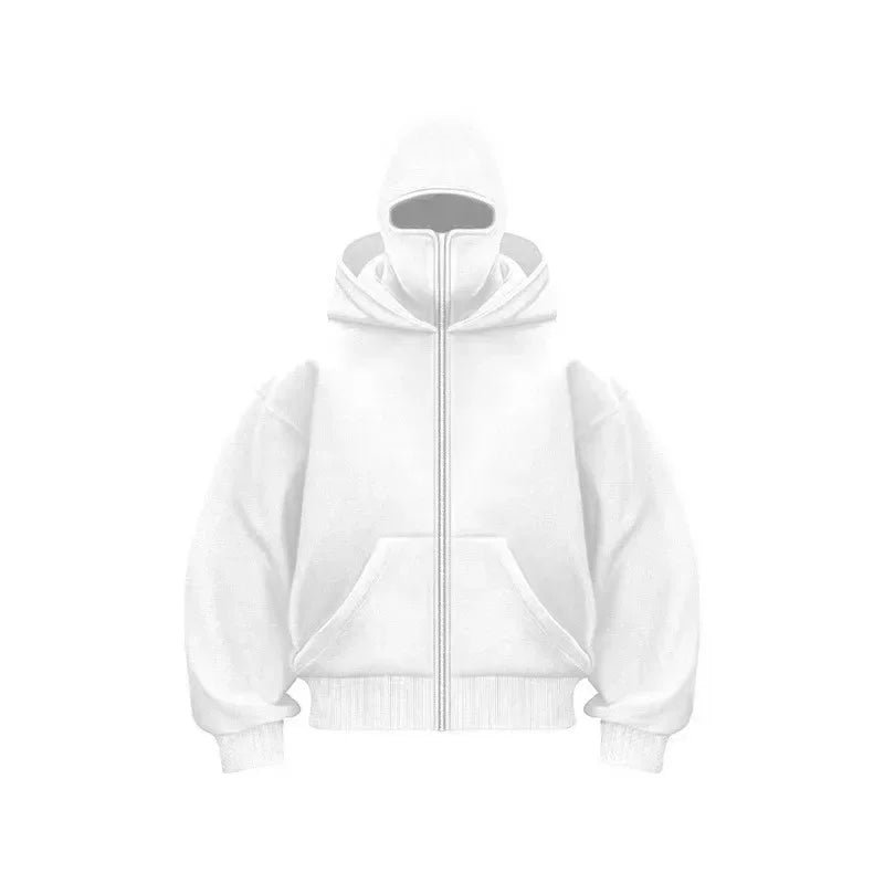 Helvetin Huppari Kaksinaamainen Y2K Balaclava Takki