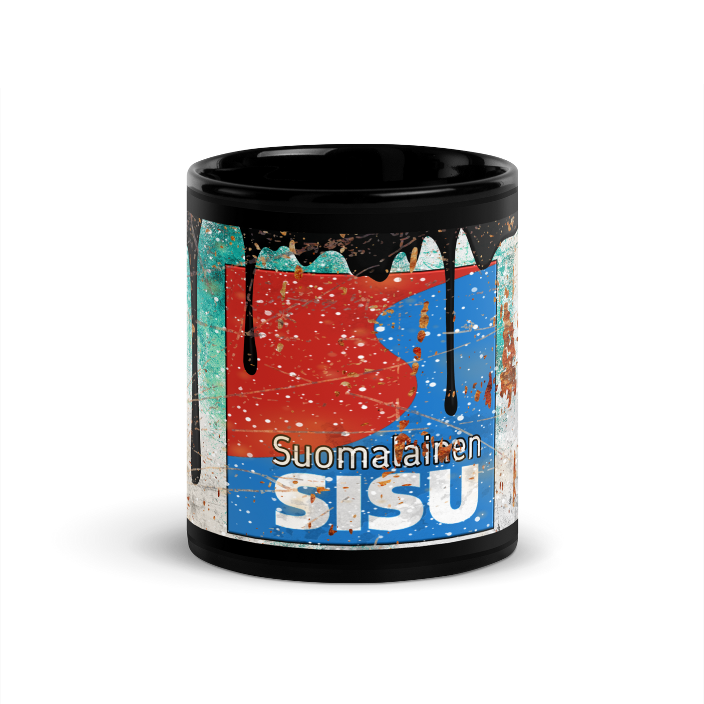 Black glossy Mug - Finnish interior