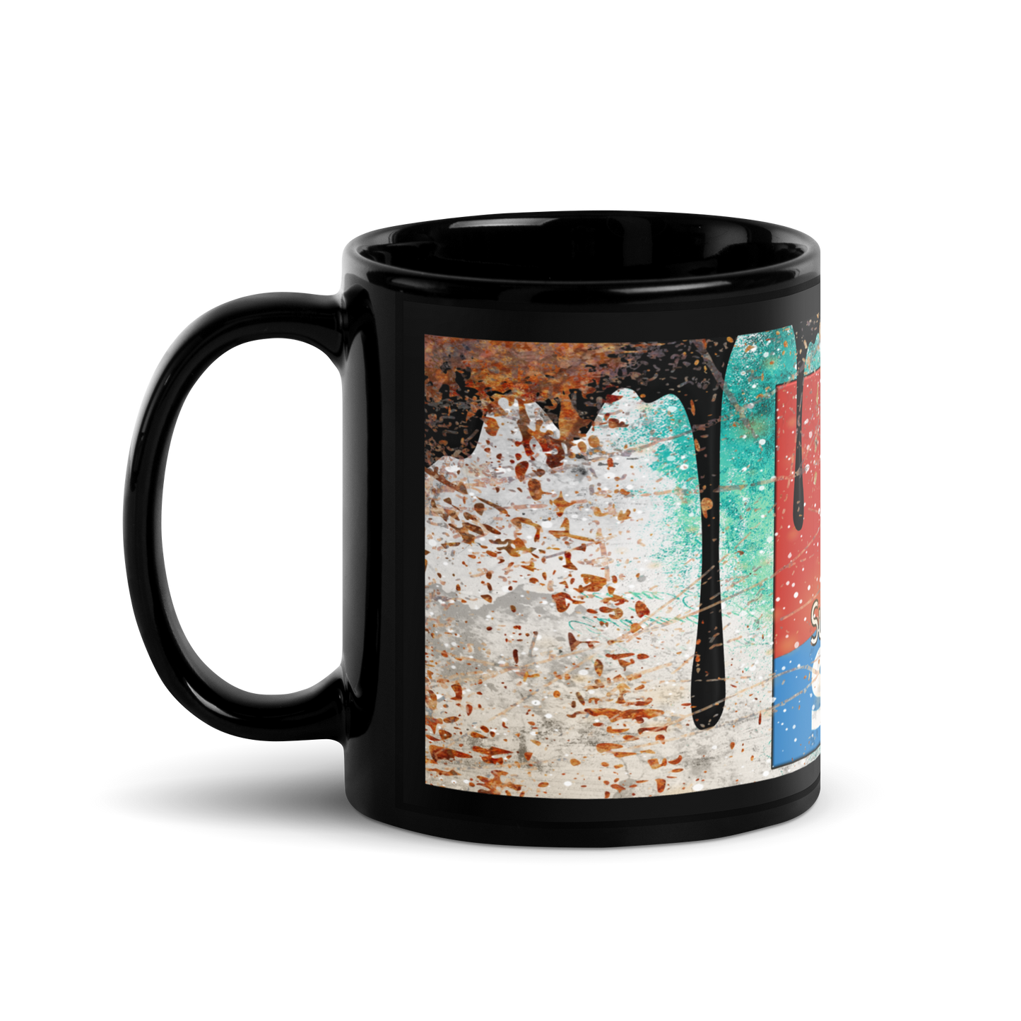 Black glossy Mug - Finnish interior