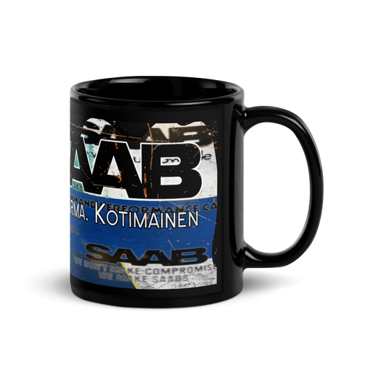 Black glossy Mug - saab