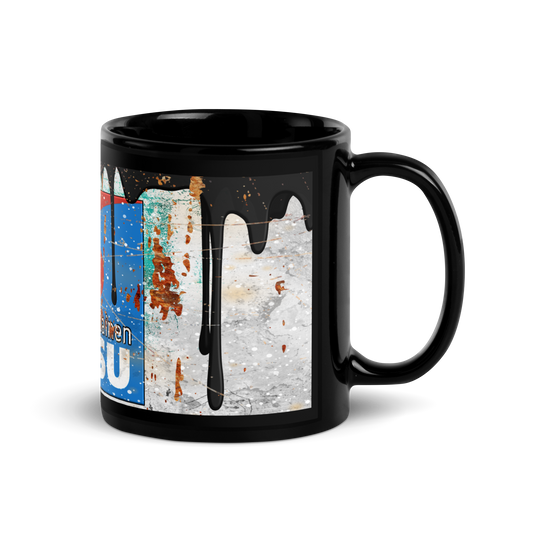 Black glossy Mug - Finnish interior