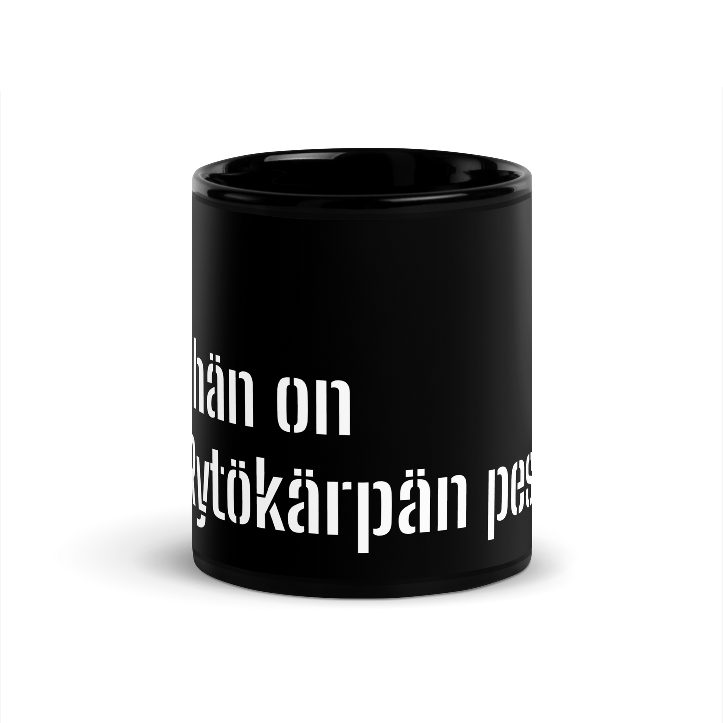 Black shiny Mug - It's like the Rytökärpä's nest here