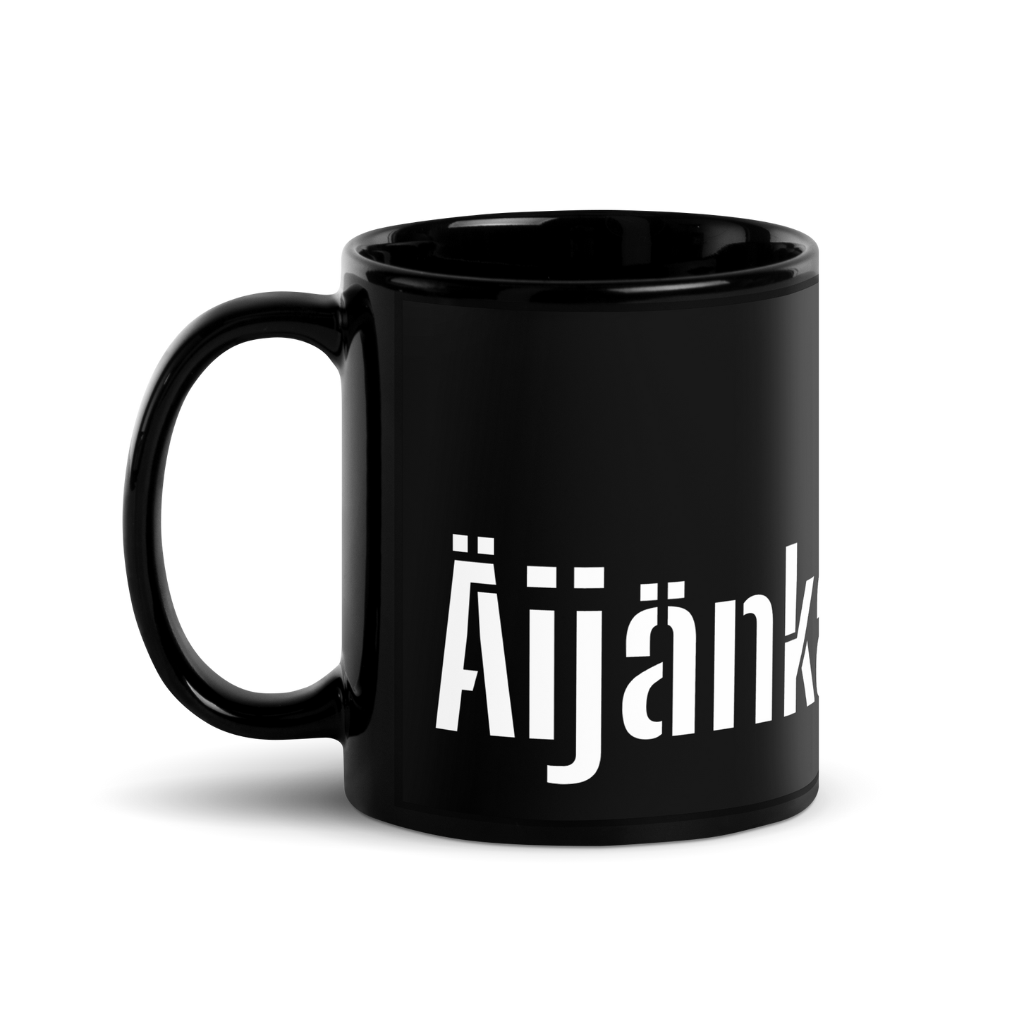 Black glossy Mug - nerd curl