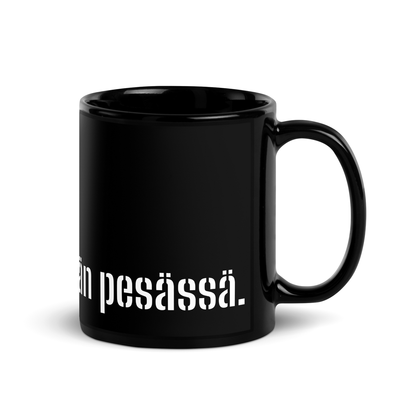 Black shiny Mug - It's like the Rytökärpä's nest here