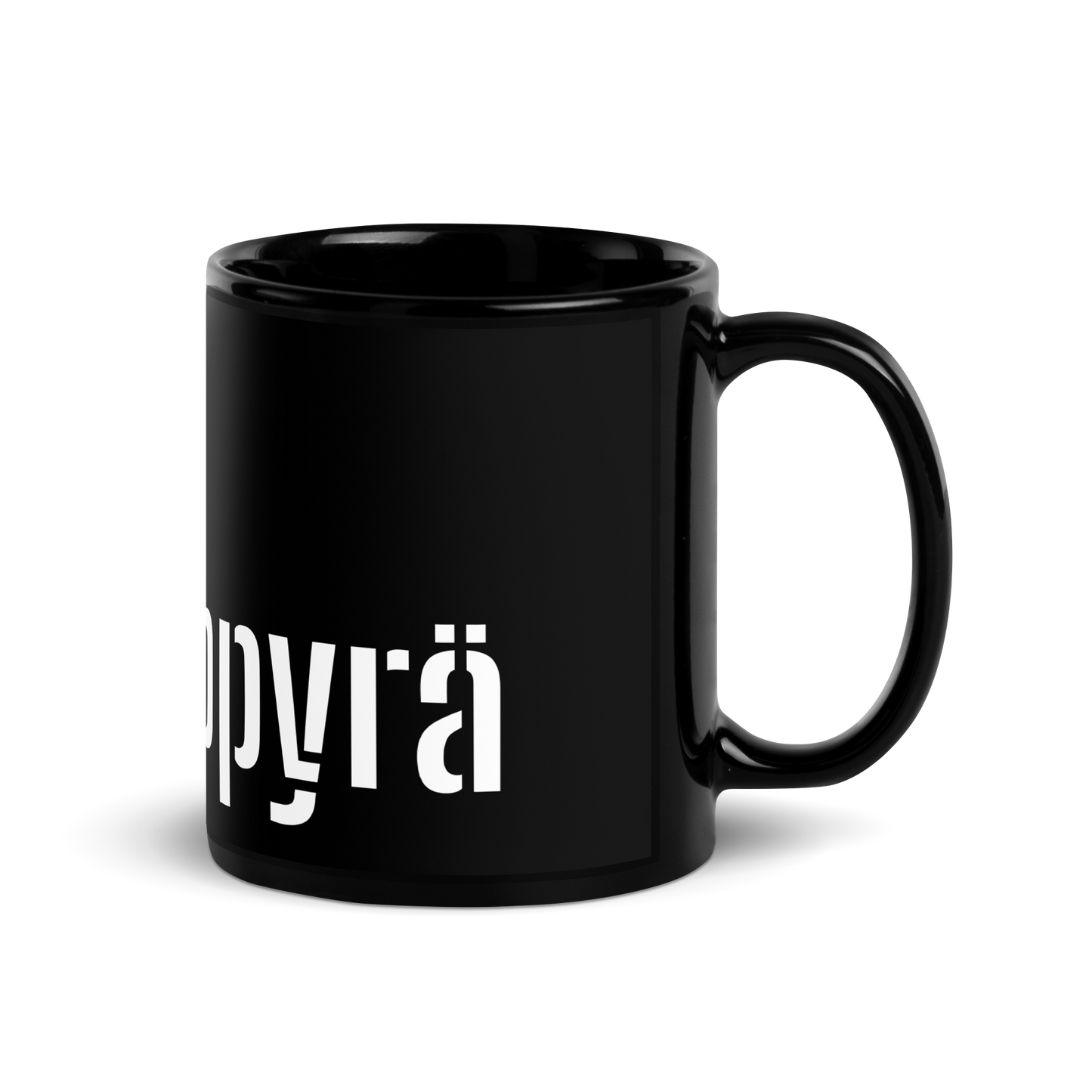 Black glossy Mug - nerd curl