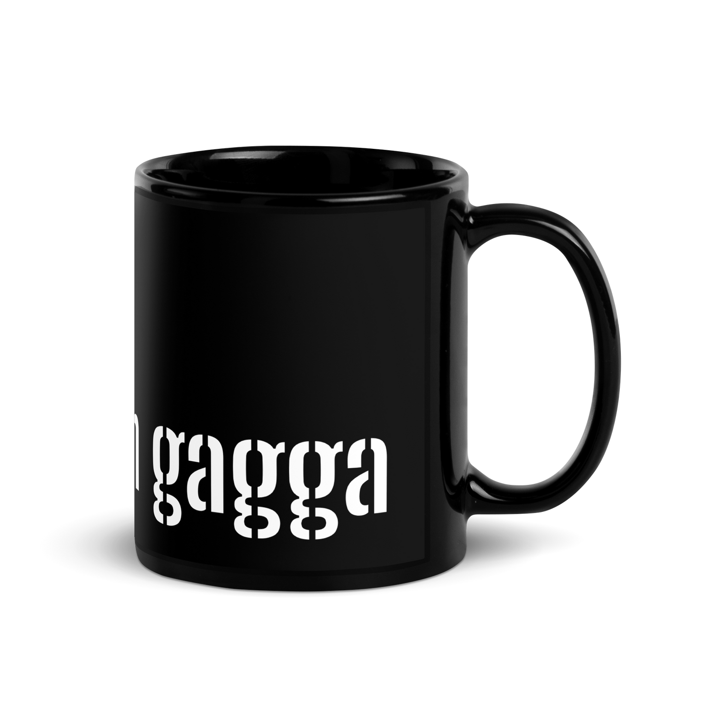 This black glossy Mug - gaaddääm gagga