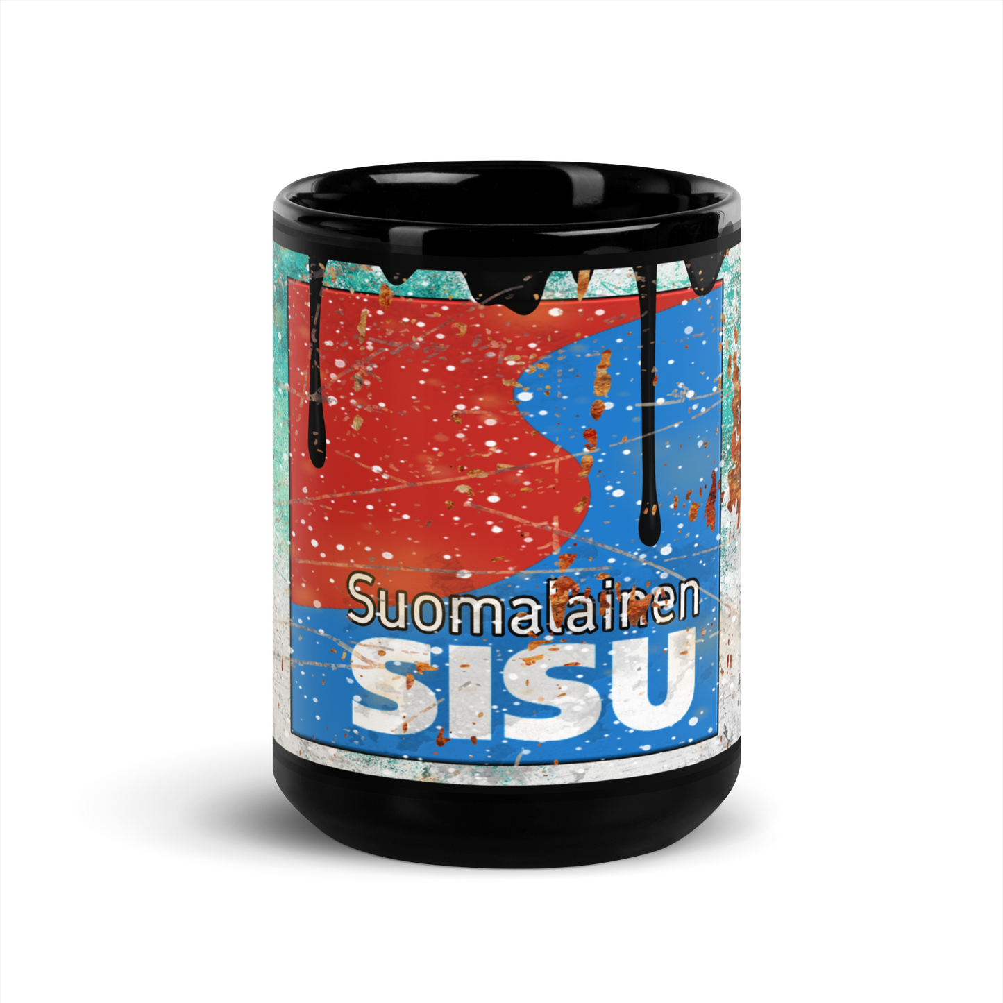 Black glossy Mug - Finnish interior