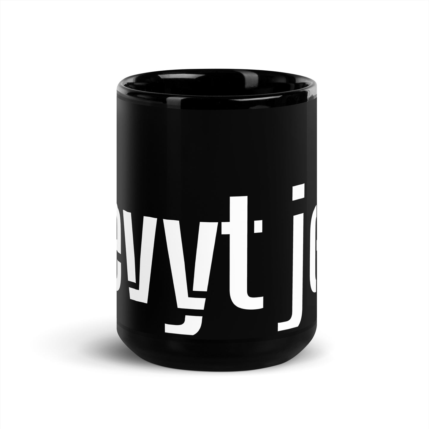 Black glossy Mug - light yay