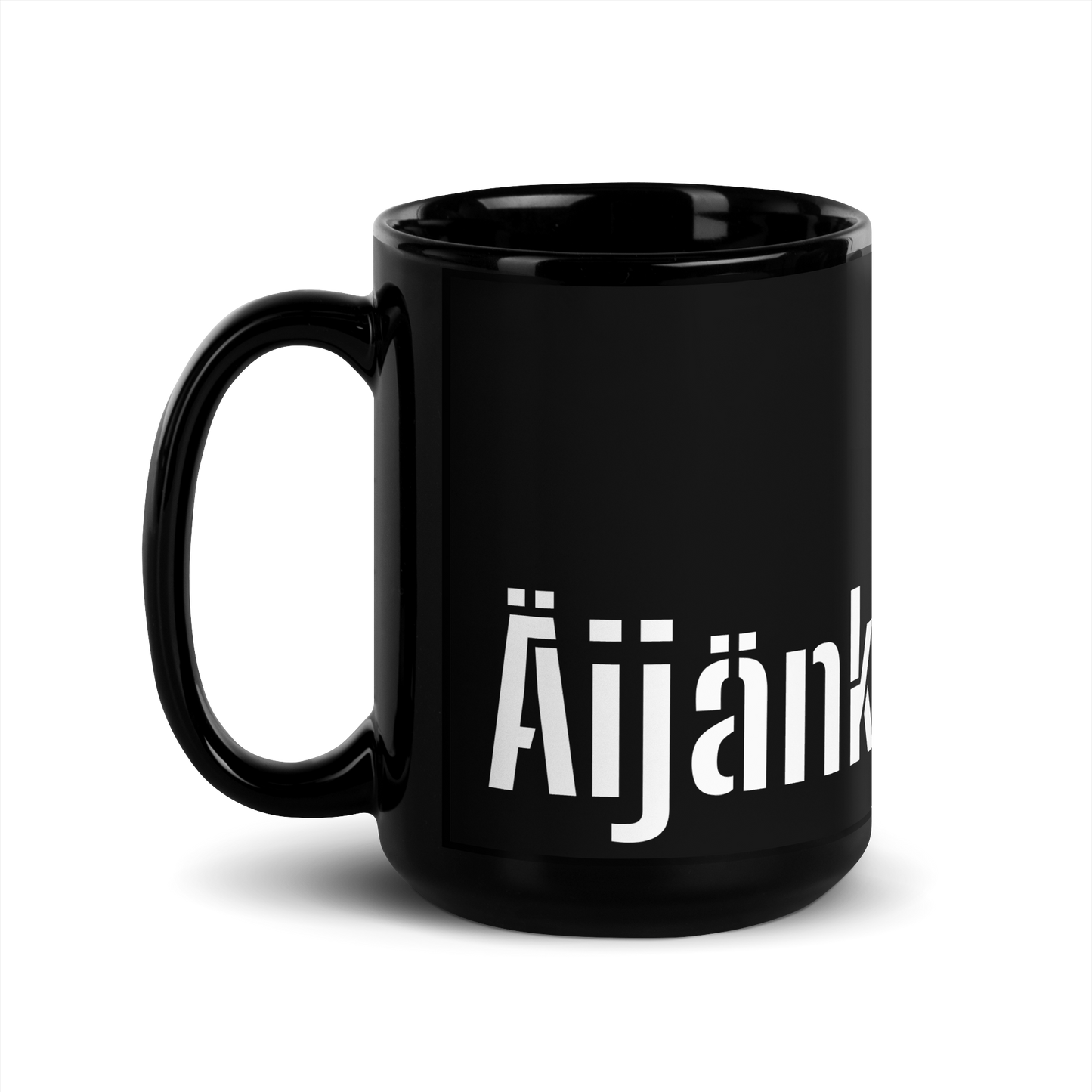 Black glossy Mug - nerd curl